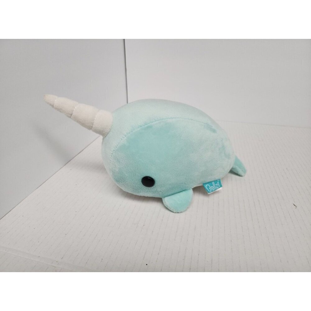 Bellzi Teal Narwhal Stuffed Plush Animal Adorable Soft Whale PL100